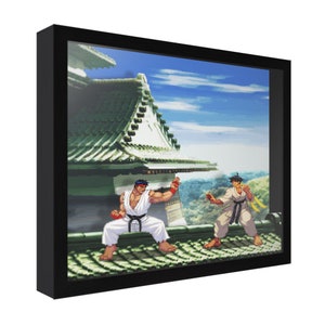 Super Street Fighter 2 ryu Victory Pose 3D Shadow Box for 