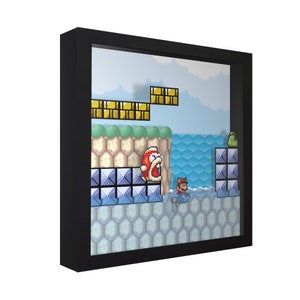 Super Mario Bros. 3 (Big Bertha) - 3D Shadow Box for Gamers | Handmade Wall Art | Unique Gaming Gift | Retro Video Game Decor | Gaming Room
