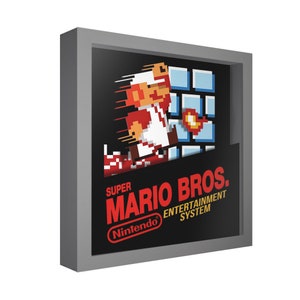 Super Mario Bros. 3D Shadow Box: Handmade Retro Gaming Wall Art