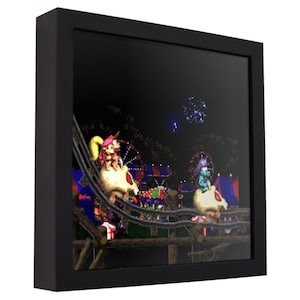Donkey Kong Country 2 (Rickety Race) - 3D Shadow Box for Gamers | Handmade Wall Art | Unique Gaming Gift | Retro Video Game Decor