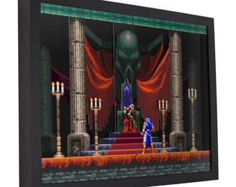 Castlevania: Symphony of the Night - 3D Shadow Box for Gamers | Handmade Wall Art | Unique Gaming Gift | Retro Video Game Decor | Game Room