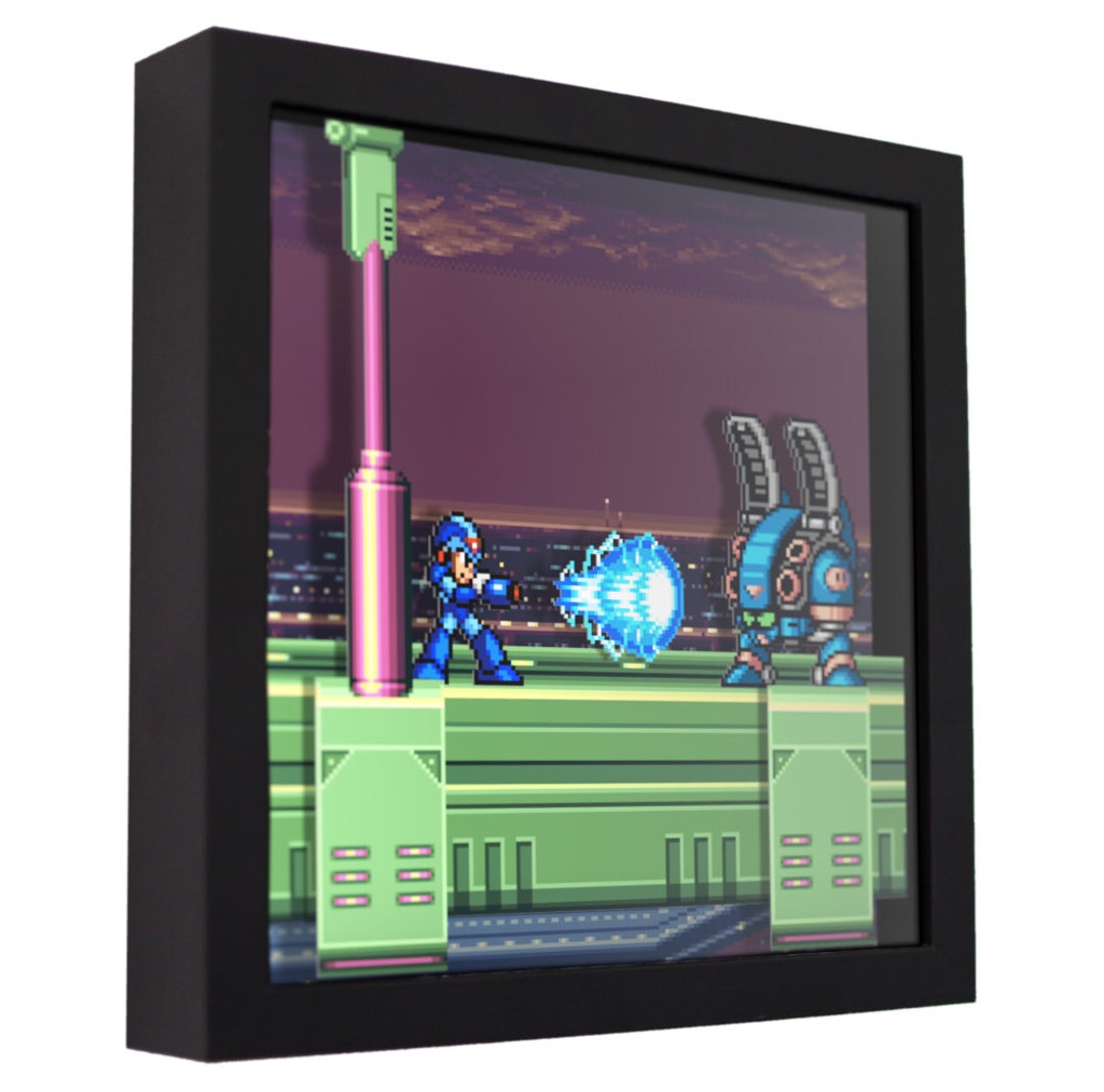 Mega Man X Shadow Box: Handmade 3D Retro Gaming Wall Art - Etsy