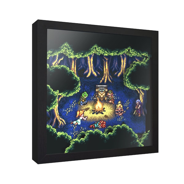 Chrono Trigger (Fiona's Forest) - 3D Shadow Box for Gamers | Handmade Wall Art | Unique Gaming Gift | Retro Video Game Decor | Gaming Room