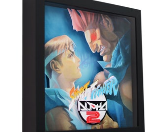 Street Fighter Alpha 2 (Cover Art) - 3D Shadow Box (9" x 9")