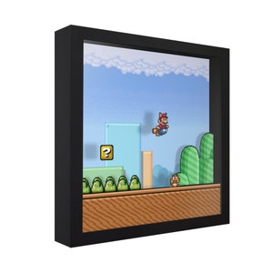 Super Mario Bros. 3 (P-Wing Mario) - 3D Shadow Box for Gamers | Wall Art | Unique Gaming Gift | Retro Video Game Decor | Gaming Room