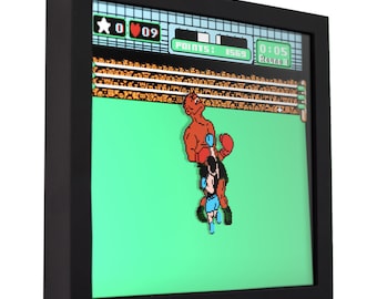 Punch-Out!! - 3D Shadow Box for Gamers | Handmade Wall Art | Unique Gaming Gift | Retro Video Game Decor | Gaming Room