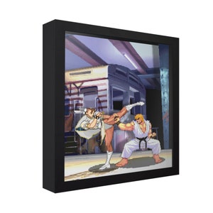 Street Fighter III (Evo Moment #37) - 3D Shadow Box for Gamers | Handmade Wall Art | Unique Gaming Gift | Retro Video Game Decor | Gaming