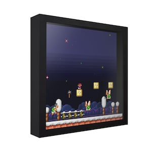 Super Mario Bros. 3D Shadow Box: The Lost Levels, Retro Gaming Wall Art