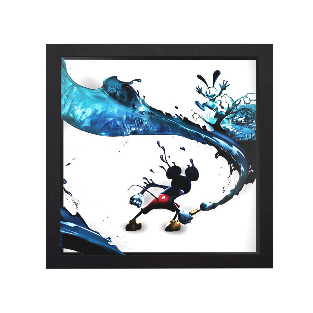 Epic Mickey - 3D Shadow Box for Gamers | Handmade Wall Art