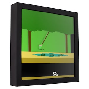 Pitfall - 3D Shadow Box for Gamers | Handmade Wall Art | Unique Gaming Gift | Retro Video Game Decor | Gaming Room | Classic Arcade Game