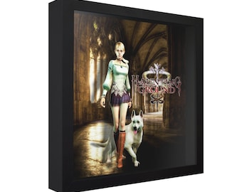 Haunting Ground - 3D Shadow Box for Gamers | Handmade Wall Art | Unique Gaming Gift | Retro Video Game Decor | Gaming Room | Classic Games