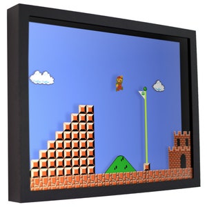 Super Mario Bros. (Leap) - 3D Shadow Box for Gamers | Handmade Wall Art | Unique Gaming Gift | Retro Video Game Decor | Gaming Room