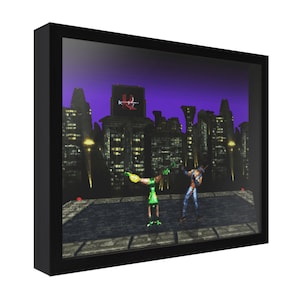 Killer Instinct (Chicago Rooftop) - 3D Shadow Box for Gamers | Handmade Wall Art | Unique Gaming Gift | Retro Video Game Decor | Gaming Room