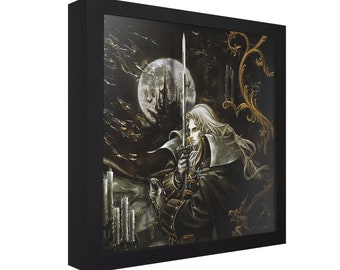 Castlevania Shadow Box Art: Symphony of the Night, Handmade 3D Decor