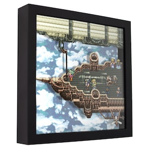 Final Fantasy VI Falcon 3D Shadow Box - Handmade Retro Gaming Wall Art