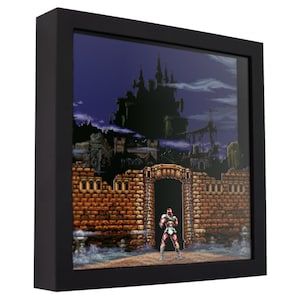 Super Castlevania 4 Shadow Box: Handmade Retro Gaming Wall Art