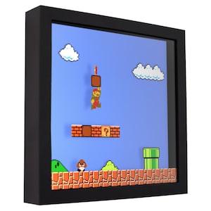 Super Mario Bros. - 3D Shadow Box for Gamers | Handmade Wall Art | Unique Gaming Gift | Retro Video Game Decor | Gaming Room