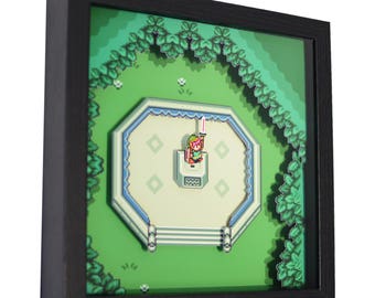 Zelda Shadow Box: A Link to the Past Master Sword - Handmade Gamer Wall Art