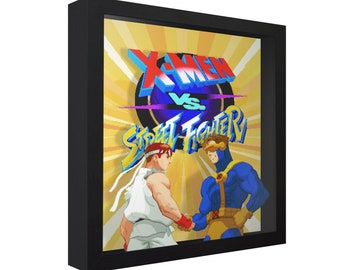 X-Men vs. Street Fighter - 3D Shadow Box (9" x 9")