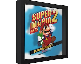 Super Mario Bros. 2 Shadow Box: Handmade Retro Gaming Wall Art