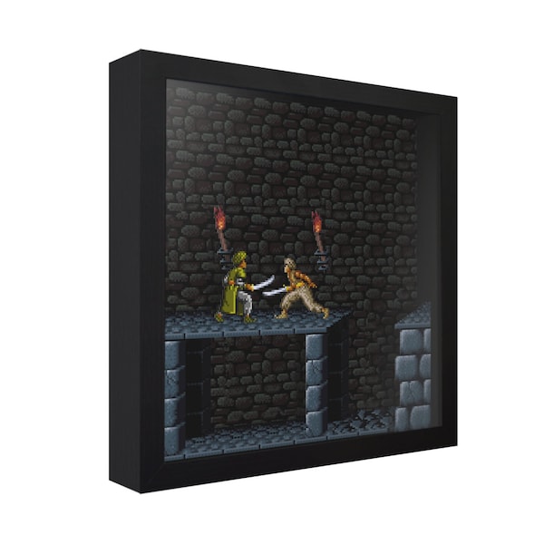 Prince of Persia - 3D Shadow Box for Gamers | Handmade Wall Art | Unique Gaming Gift | Retro Video Game Decor | Gaming Room | Classic Games