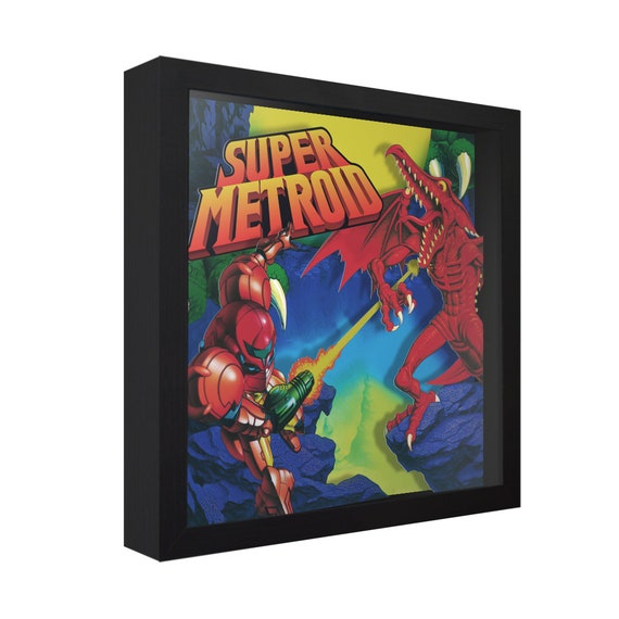 Super Metroid (Cover Art) 3D Shadow Box for Gamers Handmade Wall Art  Unique Gaming Gift Retro Video Game Decor Gaming Room