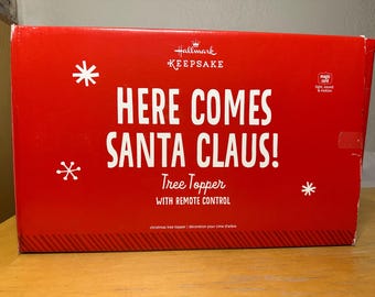 Here comes Santa Claus Hallmark LED Tree Topper NOS Retired 2014