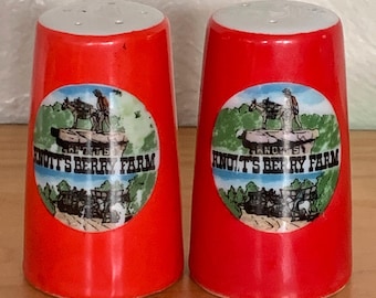 Knott's Berry Farm Vintage Red Mid Century Salt and Pepper Set