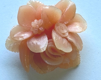 Celluloid Vintage Mid Century Floral Brooch
