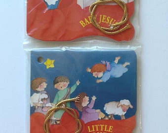 First Christmas 3 Book Set of Ornaments Vintage 1993 NOS Nativity Ornaments Grandmacore