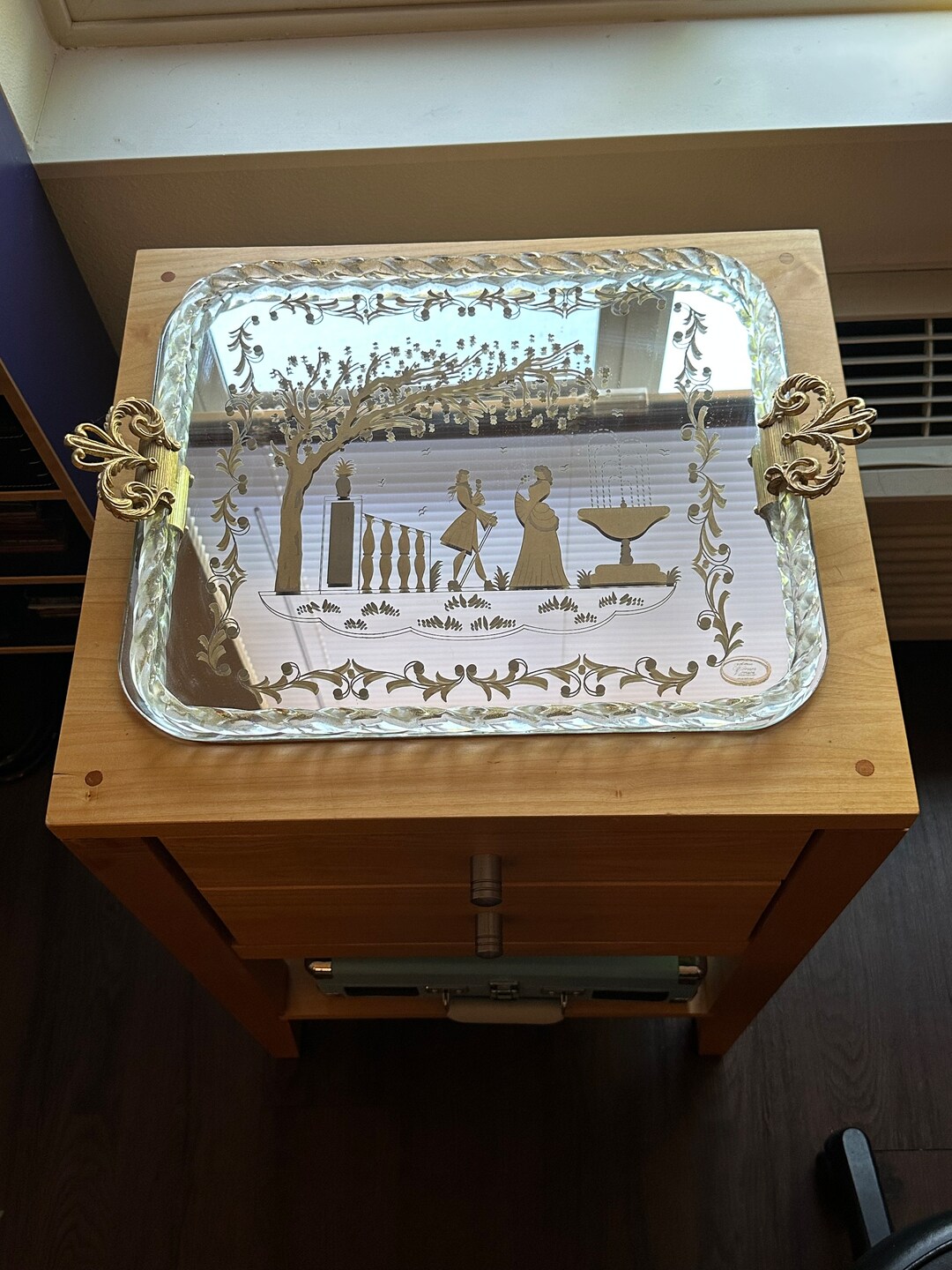 Murano Mirrored Bar Tray Etsy