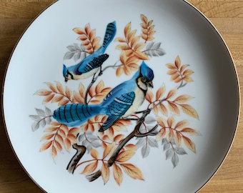 Norcrest Hand Painted Bluejay Plate Japan