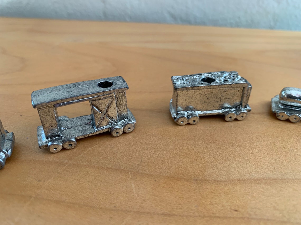 Metzke Miniature Pewter Train in Birthday Tin Etsy UK
