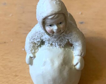 Dept 56 SnowBabies "I'm Making Snowballs" Pewter Miniature Retired Figurine