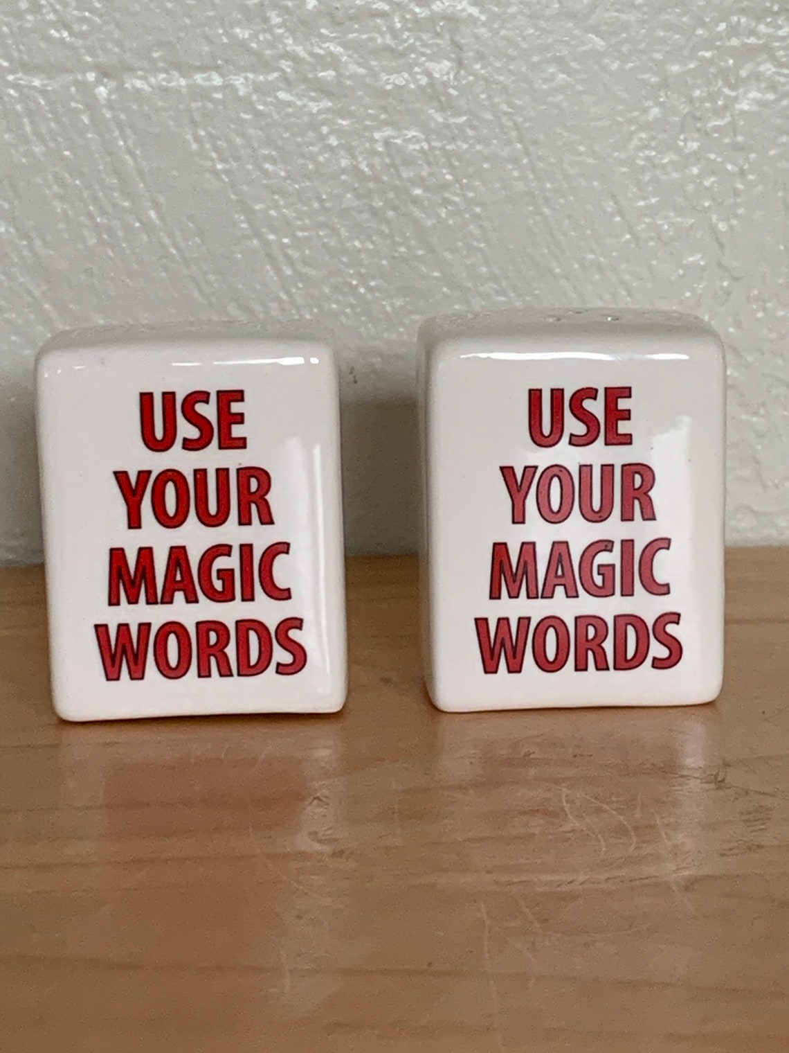 Use Your Magic Words Salt and Pepper Shaker Set NIB Etsy
