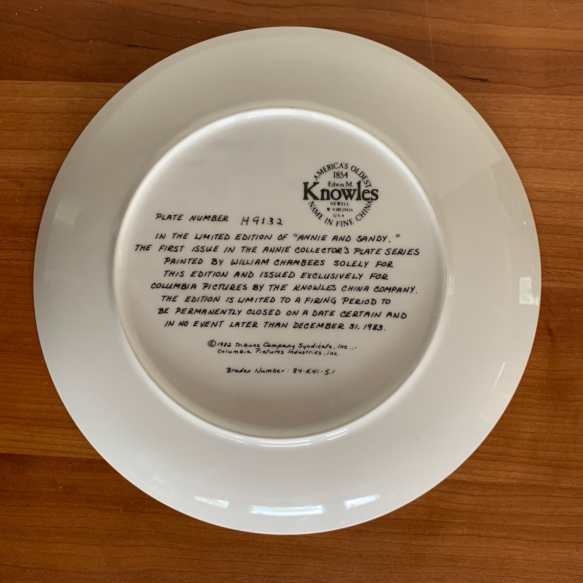 ANNIE Decorative Vintage KNOWLES Plate Etsy