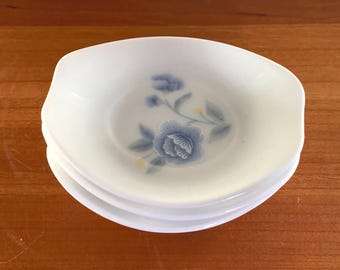 Vintage Porcelain Sauce Dish Trio with Sweet Cottagecore Floral Design