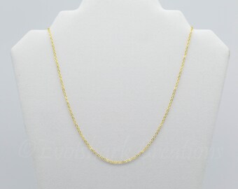 18K Gold Plated 2mm Cable Chain Necklace