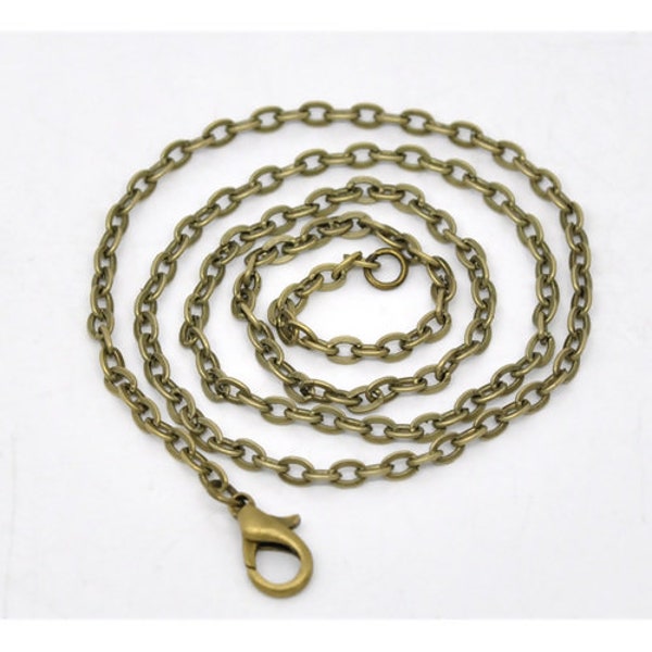 Antique Bronze Cable Chain Necklace