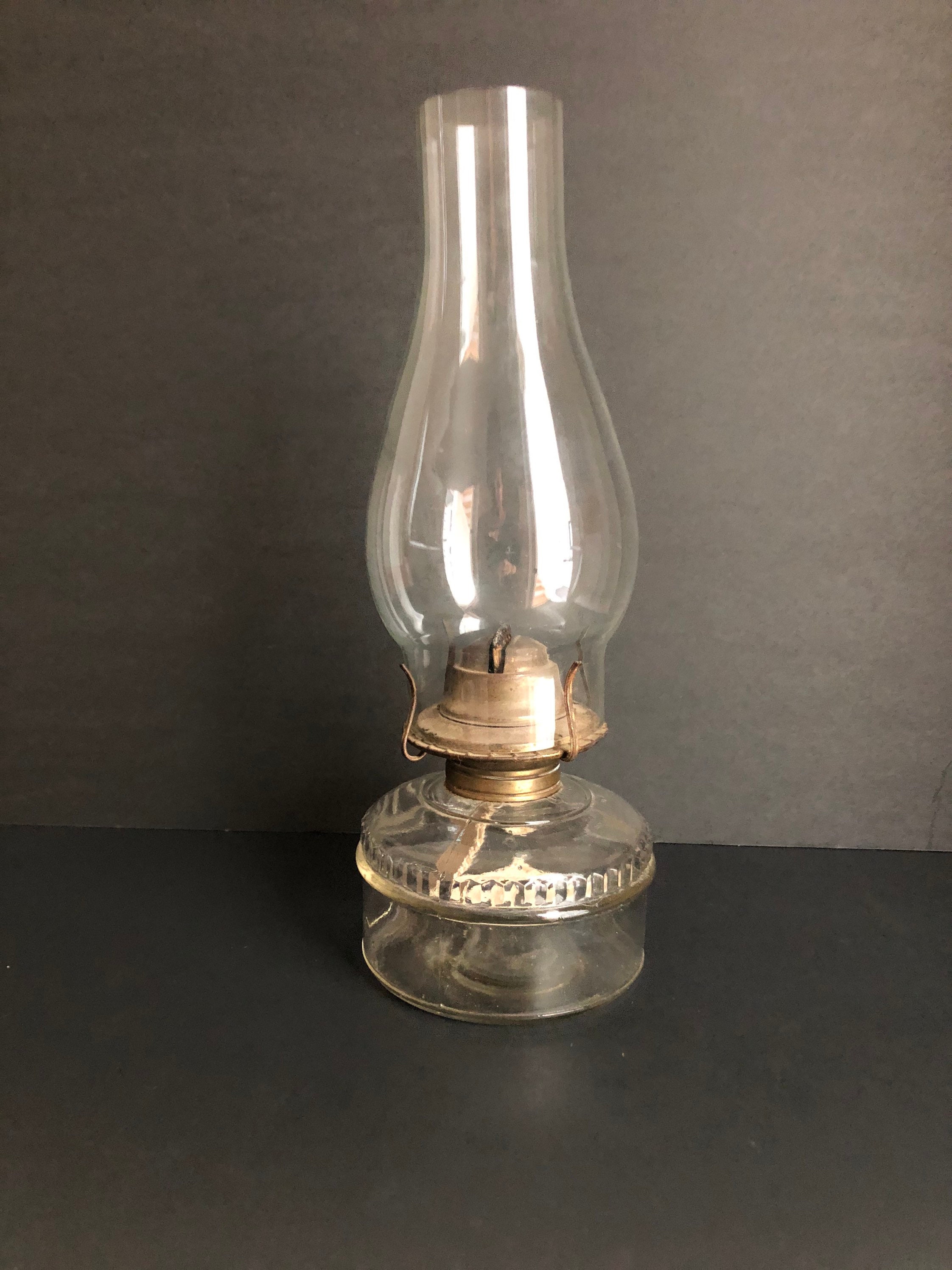 Antique Glass Wick Oil Lantern Etsy