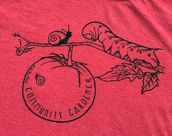 Community Gardener Shirt - Tomato Hornworm - Snails - Nature - Conservation - Smiling Snake Shirt Company - MEN
