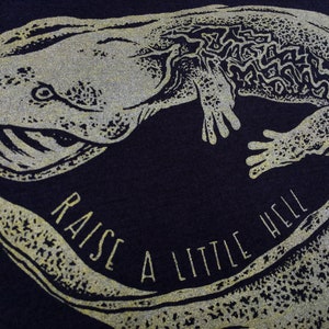 Raise A Little Hell HELLBENDER SALAMANDER T-Shirt super soft nature tee Conservation Snot Otter Herpetology herp amphibian smiling snake image 3