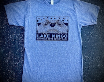 RIVER OTTER SHIRT Lake Mingo Kennekuk Cove County Park Nature Conservation Smiling Snake Shirt Company Oakwood Illinois