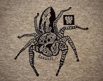 Tan Jumping Spider Shirt - Platycryptus Undatus - Entomology - Entomologist - Smiling Snake - Conservation - WOMEN