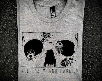 KEEP CALM and CARRION shirt nature American Carrion Beetle Human Skull entomology smiling snake shirt company 2020