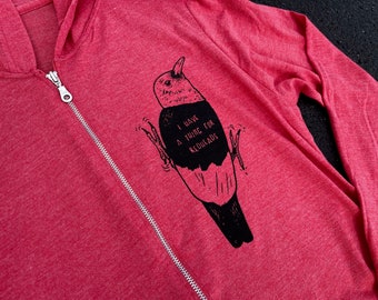 RED HEADED WOODPECKER zip hoodie Hooded Tee I Have A Thing For Redheads Smiling Snake Shirt Company Ornithology Ornithologist Bird Watcher