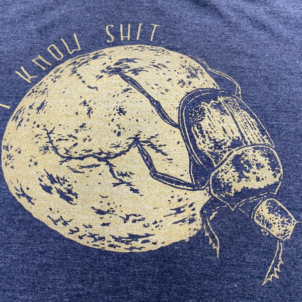 I KNOW SHIT Dung Beetle triblend t-shirt Smiling Snake Shirt Company nature tee entomology conservation biology