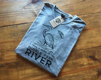 I took a dump in the MIDDLE FORK RIVER shirt or hoodie Campy Nature Oakwood Illinois Canoe Great Blue Heron Kickapoo Park – Smiling Snake
