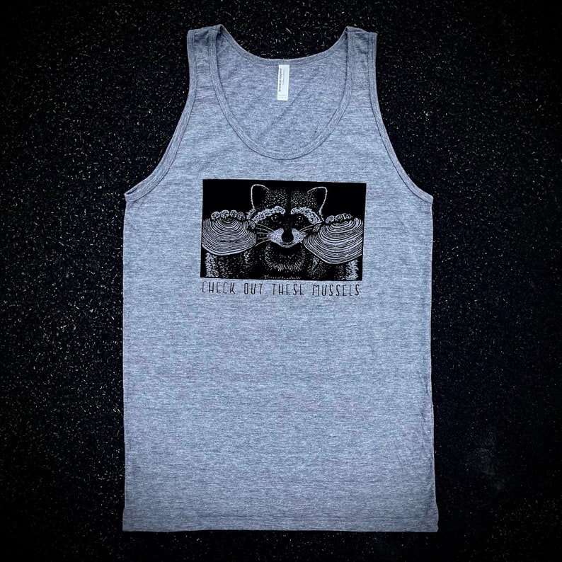 RACCOON Check out these MUSSELS triblend tank or tee t-shirt Nature Conservation Vintage Wildlife Smiling Snake Shirt Company Naturalist image 1
