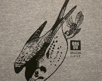 Dragon Slayer Shirt - American Kestrel - Dragonfly - Ornithology - Ornithologist - Nature - Bird - Smiling Snake - Conservation - MEN